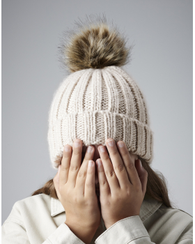 Infant/Junior Fur Pom Pom Chunky Beanie Beechfield B412b