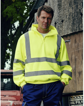 Sweatshirt 1/4 zip High Visibility HVK06