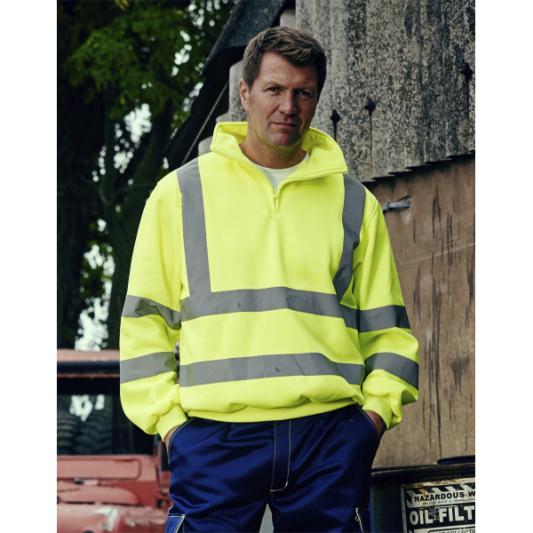 Sweatshirt 1/4 zip High Visibility HVK06