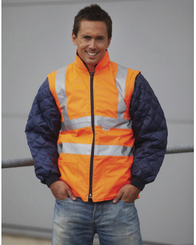  High Visibility Mattressed Jacket With HV008SL Removable Handles
