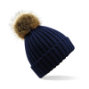 Epays Cap With Pompon In False Fur Beechfield B412