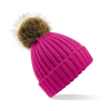 Epays Cap With Pompon In False Fur Beechfield B412