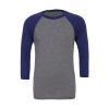 T-shirt Baseball Unisexe Manches 3/4 Bella 3200