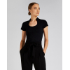 Regular Fit Schlüsselloch Hals Top KK755