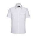 Chemise Homme Manches Courtes En Twill Avec Manches Roll-Up Russell 919M /// STOP ///