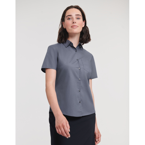 Chemise Femme En En Popeline Polycoton Manches Courtes Russell 935F
