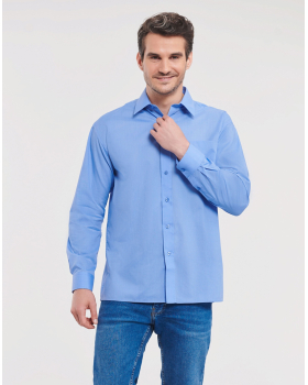 Chemise Homme En Popeline Polycoton Manches Longues Russell 934M