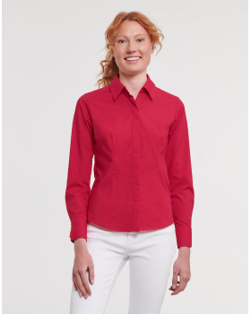 Chemise Femme en Popeline Coupe Ajustée et Manches Longues Russell 924F
