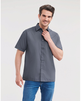 Men's shirt in Popeline Polycotton Short sleeves Russell 935M