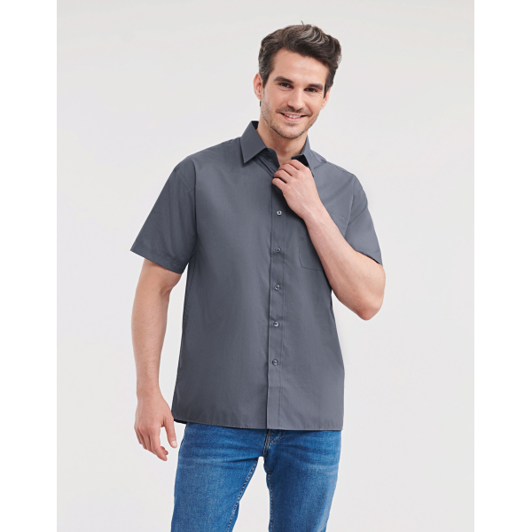 Men's shirt in Popeline Polycotton Short sleeves Russell 935M