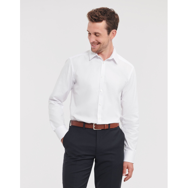 Chemise Homme Manche Courtes Tissu À Chevrons Russell 963M