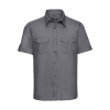Chemise Homme Manches Courtes En Twill Avec Manches Roll-Up Russell 919M