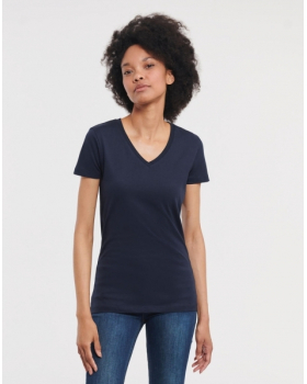 T-shirt Femme Col V en Coton Bio Russell Pure Organic 103F