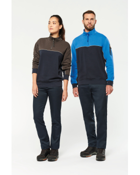 Sweat-shirt écoresponsable col zippé unisexe WK. Designed To Work WK404