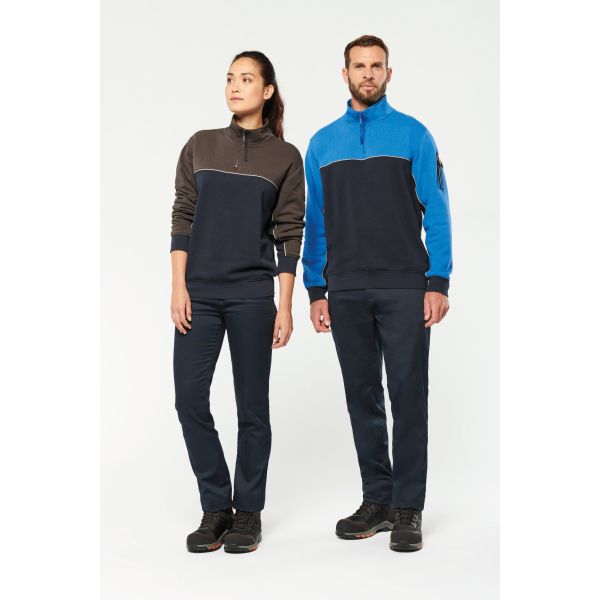 Sweat-shirt écoresponsable col zippé unisexe WK. Designed To Work WK404