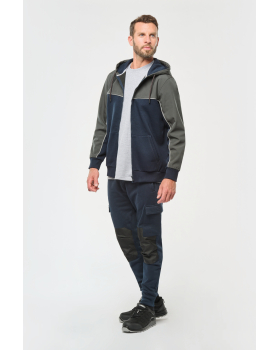 Veste molleton bicolore zippée à capuche écoresponsable unisexe WK. Designed To Work WK410
