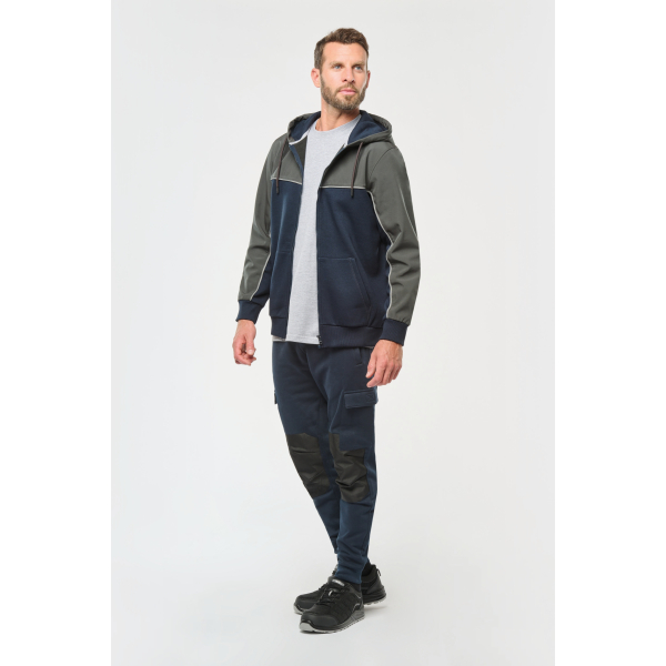 Veste molleton bicolore zippée à capuche écoresponsable unisexe WK410
