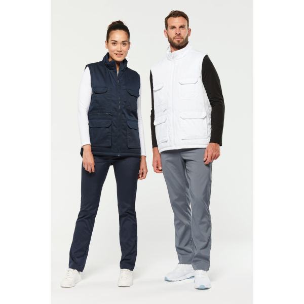 Gilet polycoton multipoches rembourré unisexe WK607