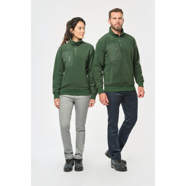 Polaire écoresponsable col zippé unisexe WK. Designed To Work WK905