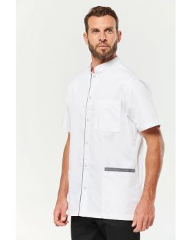 Blouse polyester coton avec boutons pression homme WK505