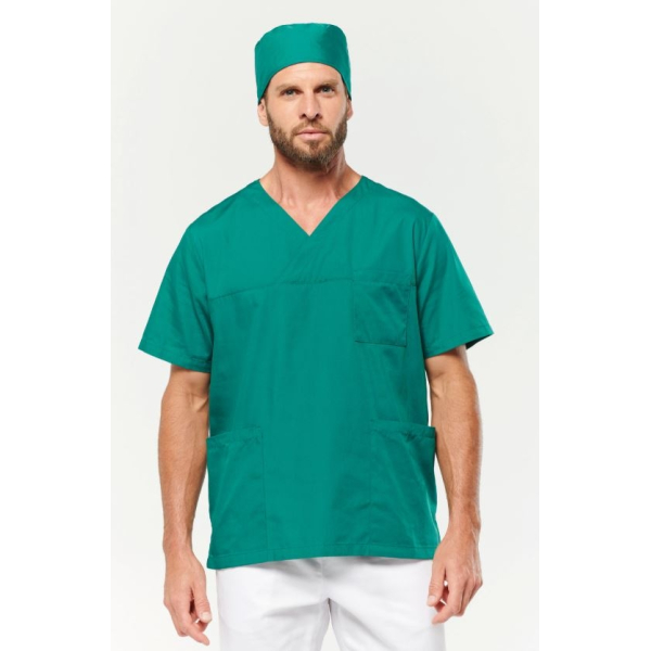 Short sleeves tunic in Polyester cotton WK507