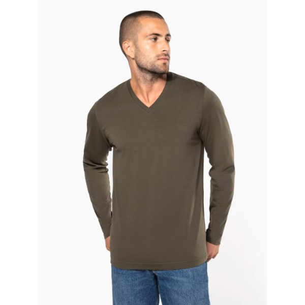 T-Shirt V-neck Long sleeves Kariban K358 - 2