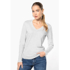 T-shirt col V manches longues femme Kariban K382