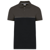 Black / Dark Grey eco-responsible bicolored Polo short sleeves unisex