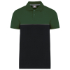 Eco-responsible bicolored Polo short sleeves unisex Black / Forest Green