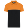 Eco-responsible bicolored Polo short sleeves unisex Black / Orange
