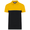 Polo bicolore écoresponsable manches courtes unisexe Black / Yellow