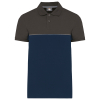 Polo bicolore écoresponsable manches courtes unisexe Navy / Dark Grey