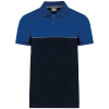 Navy / Royal Blue unisex short sleeves eco-friendly bicolored Polo