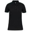 Polo Day To Day contrasté manches courtes femme Black / Kelly Green