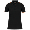 Polo Day To Day contrasting short sleeves woman Black / Orange