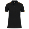 Polo Day To Day contrasté manches courtes femme Black / Yellow