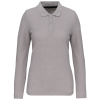 Polo manches longues femme Oxford Grey