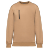 Sweat-shirt Day To Day zip poche contrastée unisexe Camel / Black