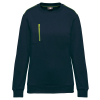 Sweat-shirt Day To Day zip poche contrastée unisexe Navy / Fluorescent Yellow