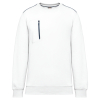 Sweat-shirt Day To Day zip poche contrastée unisexe White / Navy