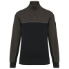 Sweat-shirt écoresponsable col zippé unisexe Black / Dark Grey