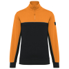 Eco-responsible sweatshirt Unisex zip collar Black / Orange
