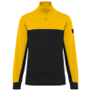 Eco-responsible sweatshirt Unisex zip collar Black / Yellow