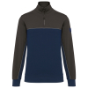 Navy/Dark Grey Unisex Zip collar eco-responsible sweatshirt