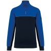 Navy/Royal Blue Unisex Zip collar eco-responsible sweatshirt