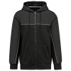Veste molleton bicolore zippée à capuche écoresponsable unisexe Black / Dark Grey