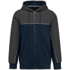 Veste molleton bicolore zippée à capuche écoresponsable unisexe Navy / Dark Grey