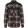 Chemise à carreaux avec poches homme Chocolate / Dark Beige Checked / Black