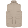 Gilet polycoton multipoches rembourré unisexe Beige