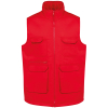 Gilet polycoton multipoches rembourré unisexe Red